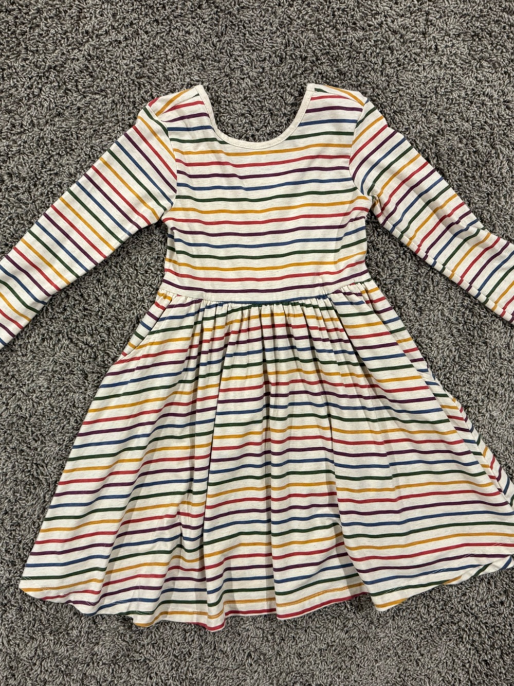Ruffle Butts Multi-Color Striped Long Sleeve Twirl Dress size 8